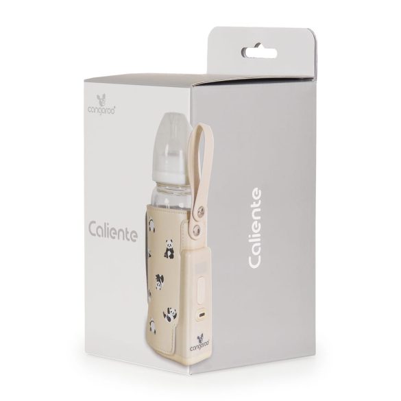 CALIENTE cumisüveg melegen tartó, hordozható, USB-C töltővel NAGY BÉZS