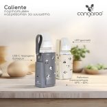 CALIENTE cumisüveg melegen tartó, hordozható, USB-C töltővel NAGY SZÜRKE