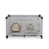 PLAYHOUSE összecsukható házikó utazóágy, tetővel, kibújóval SZÜRKE