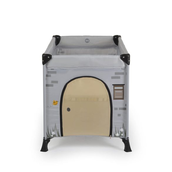 PLAYHOUSE összecsukható házikó utazóágy, tetővel, kibújóval SZÜRKE