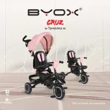 CRUZ tricikli napfénytetővel, összecsukható PINK