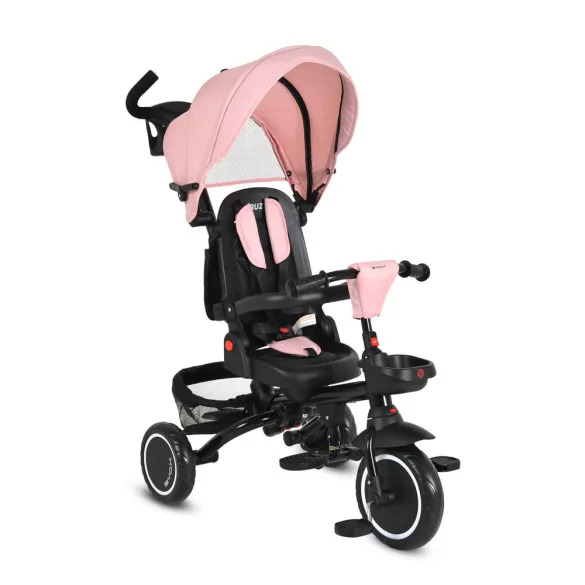 CRUZ tricikli napfénytetővel, összecsukható PINK