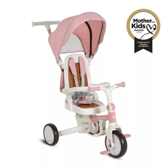 COMPACTO ÚJ 3IN1 tricikli multifunkciós, futóbiciklivé alakítható PINK