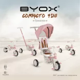 COMPACTO ÚJ 3IN1 tricikli multifunkciós, futóbiciklivé alakítható PINK