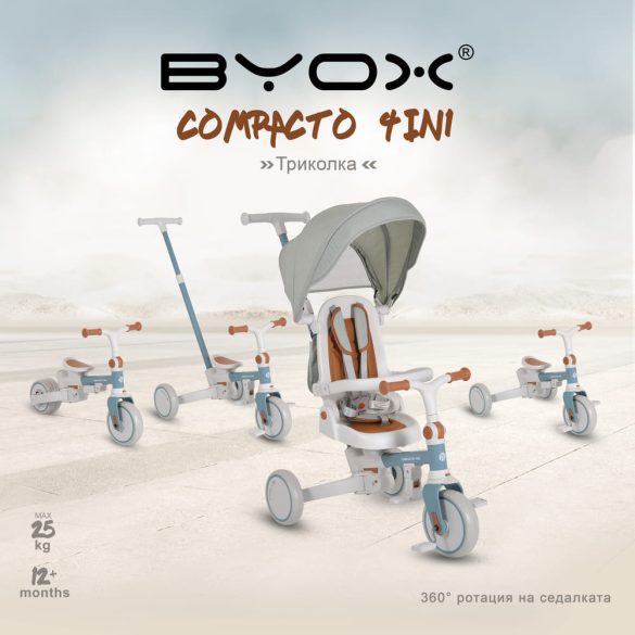 COMPACTO ÚJ 3IN1 tricikli multifunkciós, futóbiciklivé alakítható KÉK