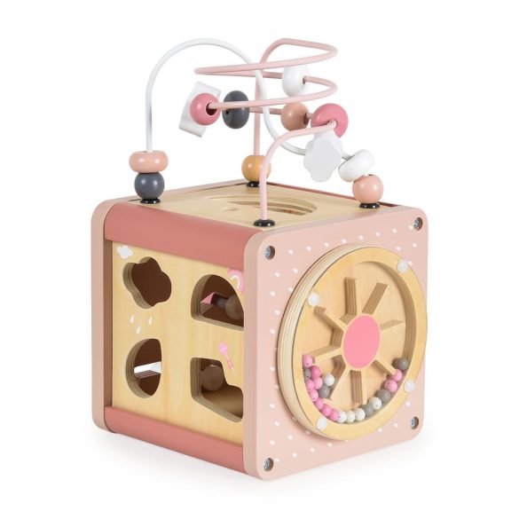 MONI activity kocka xilofonnal, drót pályával RÓZSASZÍN