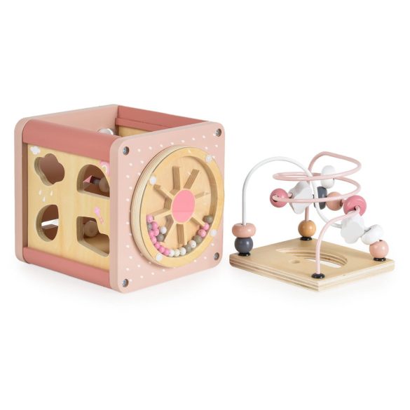 MONI activity kocka xilofonnal, drót pályával RÓZSASZÍN