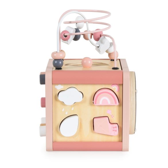 MONI activity kocka xilofonnal, drót pályával RÓZSASZÍN