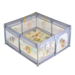   GAMEZONE járóka  összecsukható szőnyeggel, 60 labdával 120x120 SZÜRKE