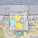 GAMEZONE járóka  összecsukható szőnyeggel, 60 labdával 120x120 SZÜRKE