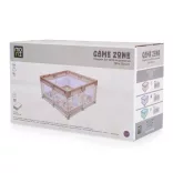 GAMEZONE járóka  összecsukható szőnyeggel, 60 labdával 120x120 SZÜRKE