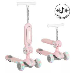 STREETPRO roller 2in1 üléssel, zenél, 30kg-ig PINK