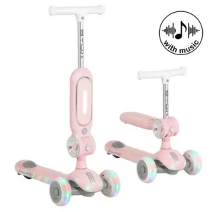 STREETPRO roller 2in1 üléssel, zenél, 30kg-ig PINK