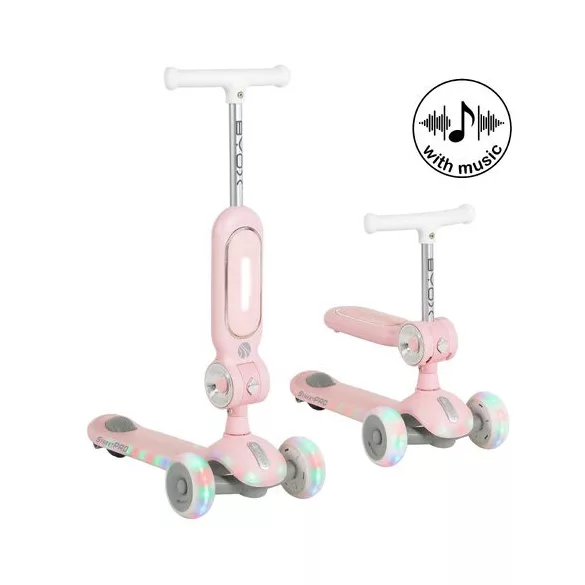 STREETPRO roller 2in1 üléssel, zenél, 30kg-ig PINK