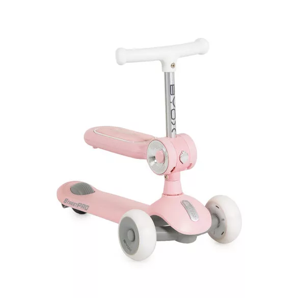 STREETPRO roller 2in1 üléssel, zenél, 30kg-ig PINK