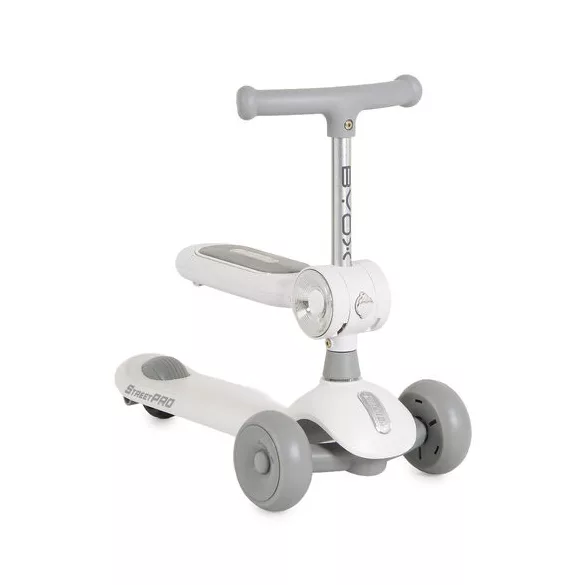 STREETPRO roller 2in1 üléssel, zenél, 30kg-ig SZÜRKE