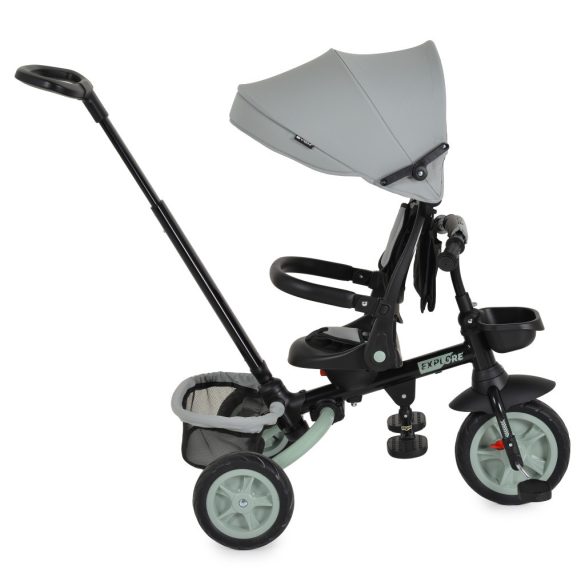 EXPLORE tricikli összecsukható tolókaros ZÖLD