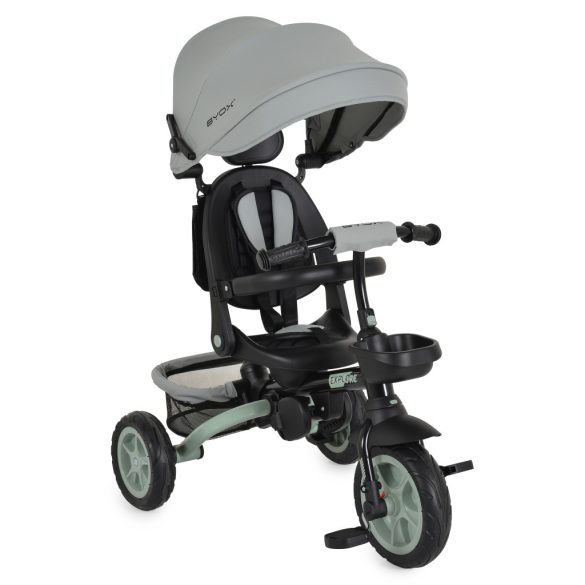 EXPLORE tricikli összecsukható tolókaros ZÖLD