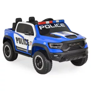BO RAM MAMMOTH elektromos rendőrautó hangos bemondóval 107cm 2 motoros KÉK
