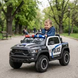 BO RAM MAMMOTH elektromos rendőrautó hangos bemondóval 107cm 2 motoros KÉK