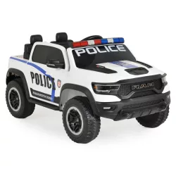   BO RAM MAMMOTH elektromos rendőrautó hangos bemondóval 107cm 2 motoros FEHÉR