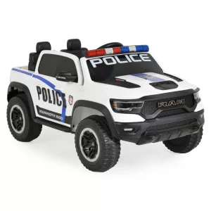 BO RAM MAMMOTH elektromos rendőrautó hangos bemondóval 107cm 2 motoros FEHÉR