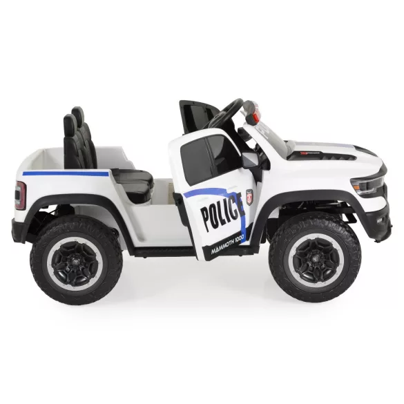 BO RAM MAMMOTH elektromos rendőrautó hangos bemondóval 107cm 2 motoros FEHÉR