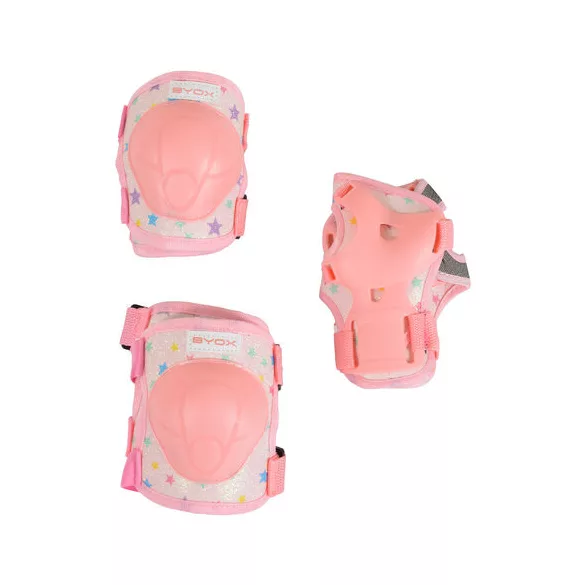 BICIKLIS/Görkori védőfelszerelés GLAMI térd, könyök, kézvédő szett A 25kg PINK