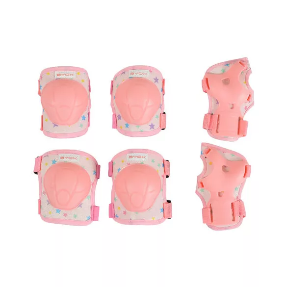 BICIKLIS/Görkori védőfelszerelés GLAMI térd, könyök, kézvédő szett A 25kg PINK