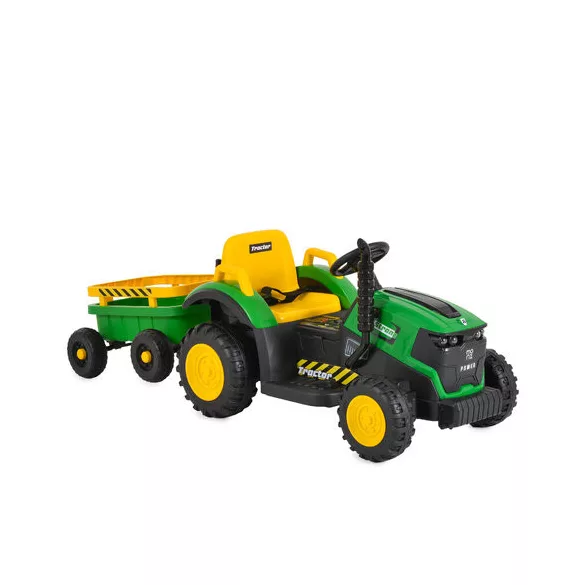 BO TERRON traktor 4 kerekű trélerrel 12V két motoros ZÖLD