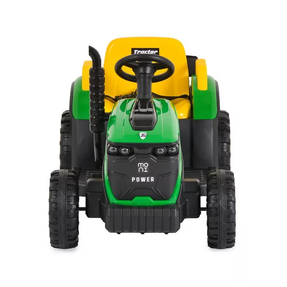 BO TERRON traktor 4 kerekű trélerrel 12V két motoros ZÖLD