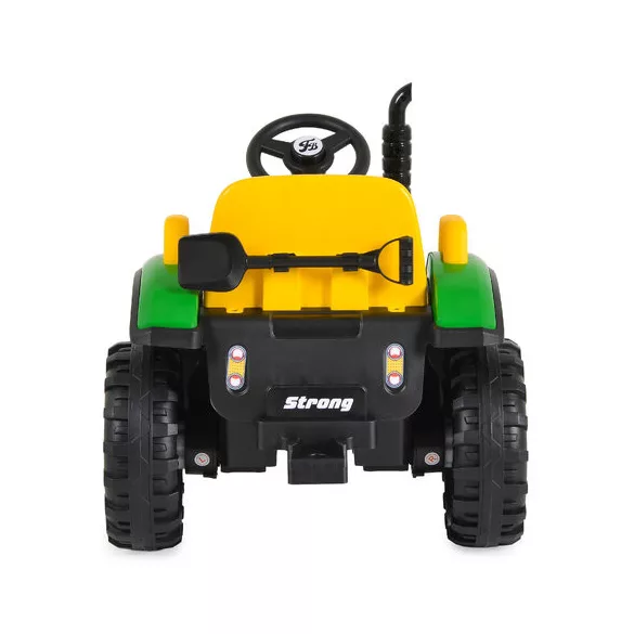 BO TERRON traktor 4 kerekű trélerrel 12V két motoros ZÖLD