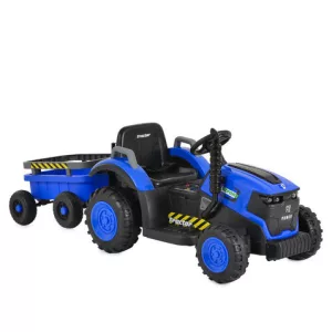 BO TERRON traktor 4 kerekű trélerrel 12V két motoros KÉK