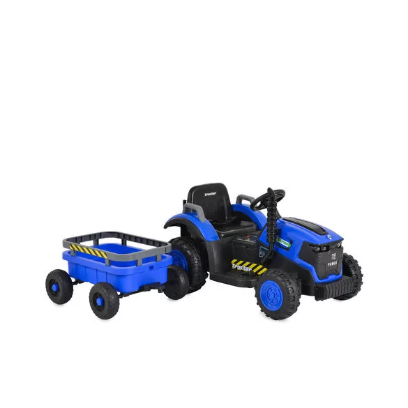 BO TERRON traktor 4 kerekű trélerrel 12V két motoros KÉK