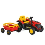 BO TERRON traktor 4 kerekű trélerrel 12V két motoros PIROS