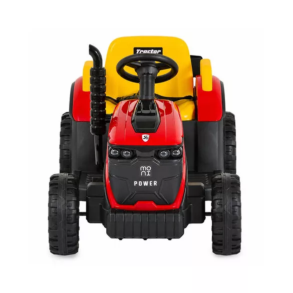 BO TERRON traktor 4 kerekű trélerrel 12V két motoros PIROS