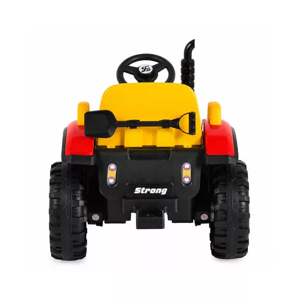 BO TERRON traktor 4 kerekű trélerrel 12V két motoros PIROS