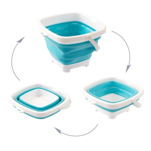 MOCHTOYS homokozó szett: összecsukható vödör, lapát, gereblye KÉK