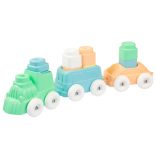 MOCHTOYS Play&Squish puha vonat és kocka szett 12db  PASZTELL