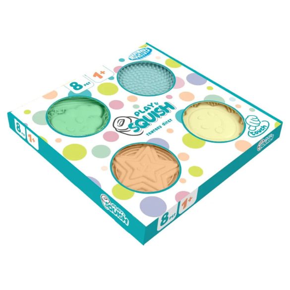 MOCHTOYS Play&Squish szenzorikus szőnyeg -kerek tapilapok 8db PASZTELL