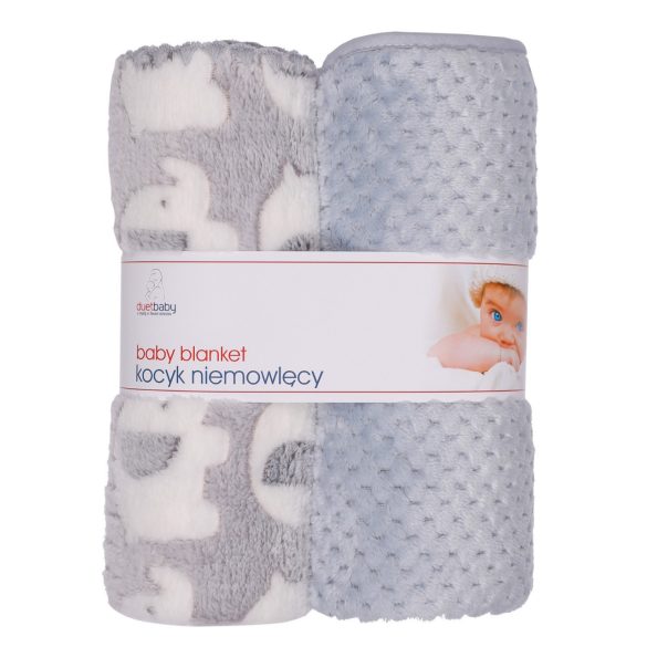 Duetbaby plüss takaró 2 db-os - Szürke Elefánt