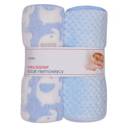 Duetbaby plüss takaró 2 db-os - Kék Elefánt