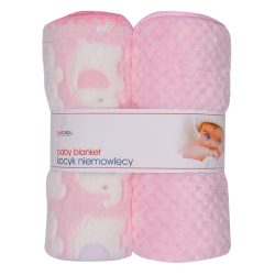 Duetbaby plüss takaró 2 db-os - Rózsaszín elefánt