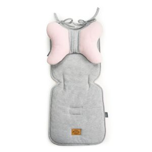 Floo babakocsi betét pillangó párnával - Szürke-Rózsaszín