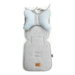 Floo babakocsi betét pillangó párnával - Szürke-Kék