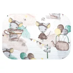 Színes mintás textil pelenka 70x80 cm-Egér a csészében
