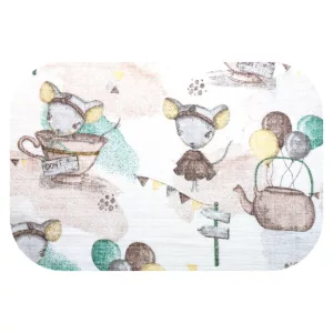 Színes mintás textil pelenka 70x80 cm-Egér a csészében
