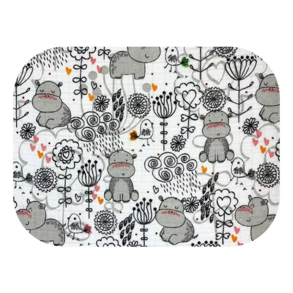 Színes mintás textil pelenka 70x80 cm-szürke minták