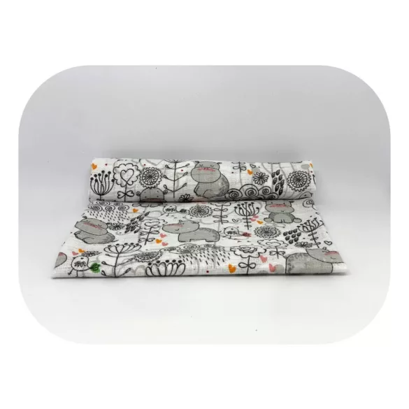 Színes mintás textil pelenka 70x80 cm-szürke minták