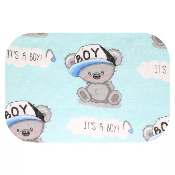 Színes mintás textil pelenka 70x80 cm-Fiú medve